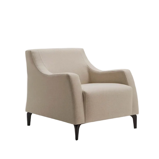 Beige armchair on a white background