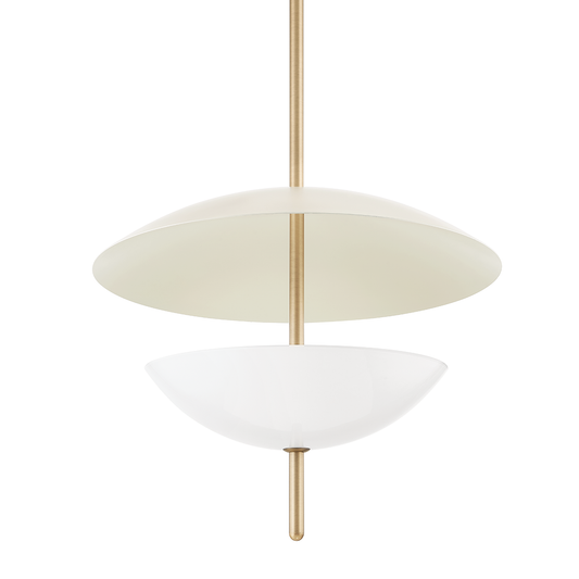 Dion Pendant Light – Patina Brass / Soft Sand