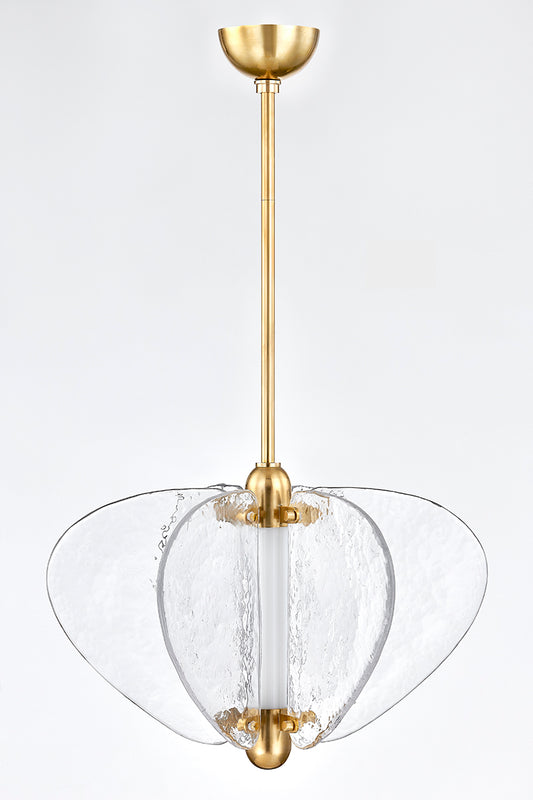 Freya Piastre Glass Pendant – Vintage Brass