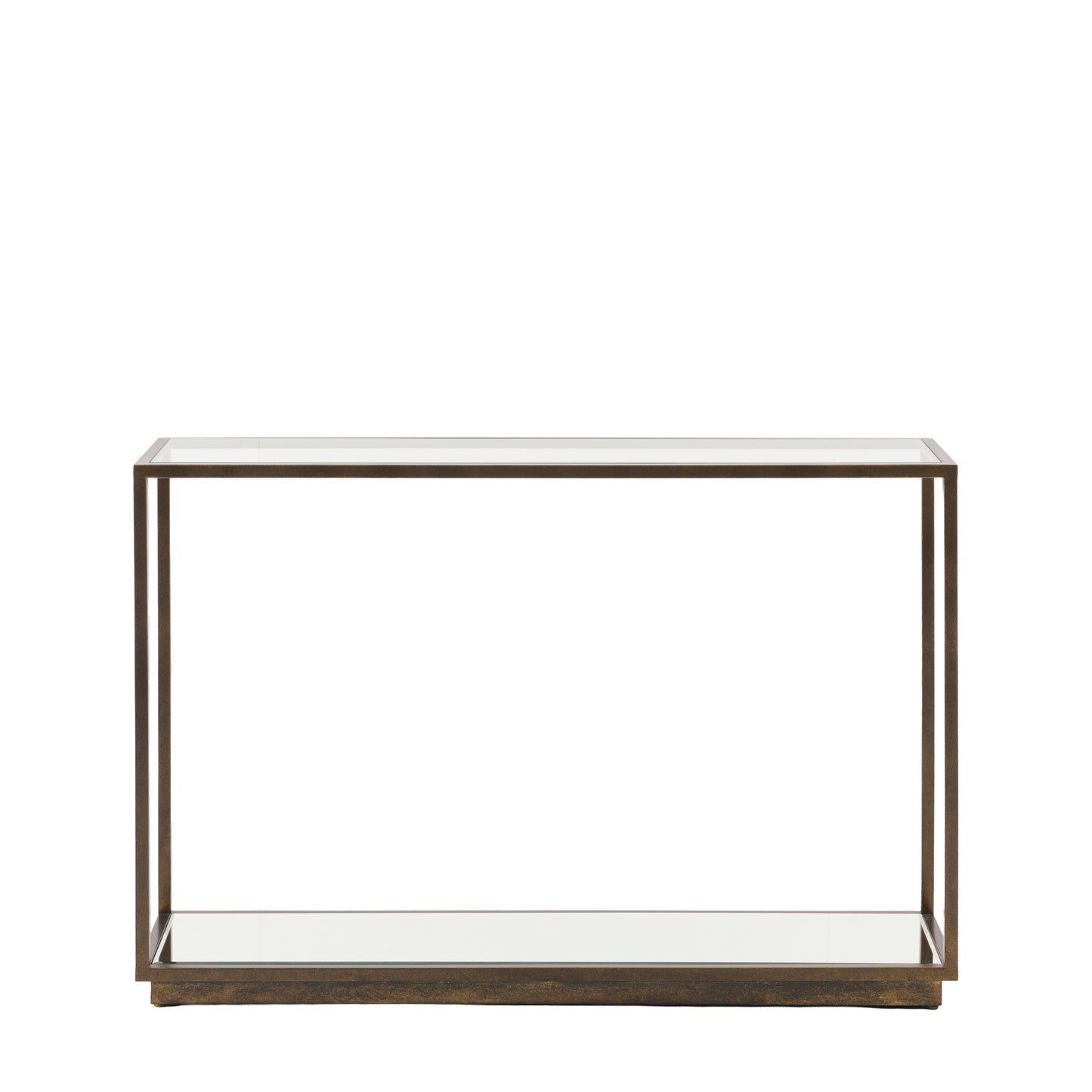 Avento Luxury Console Table – Bronze Metal & Glass