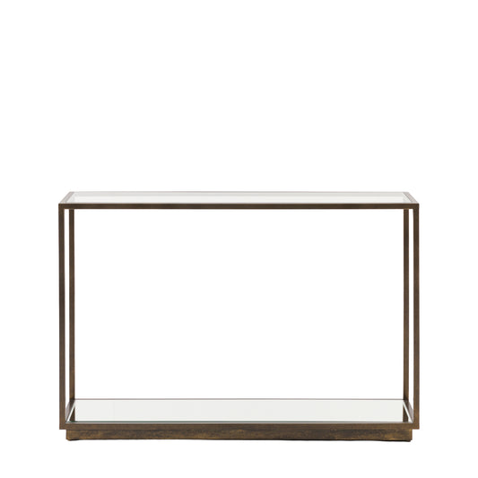 Avento Luxury Console Table – Bronze Metal & Glass