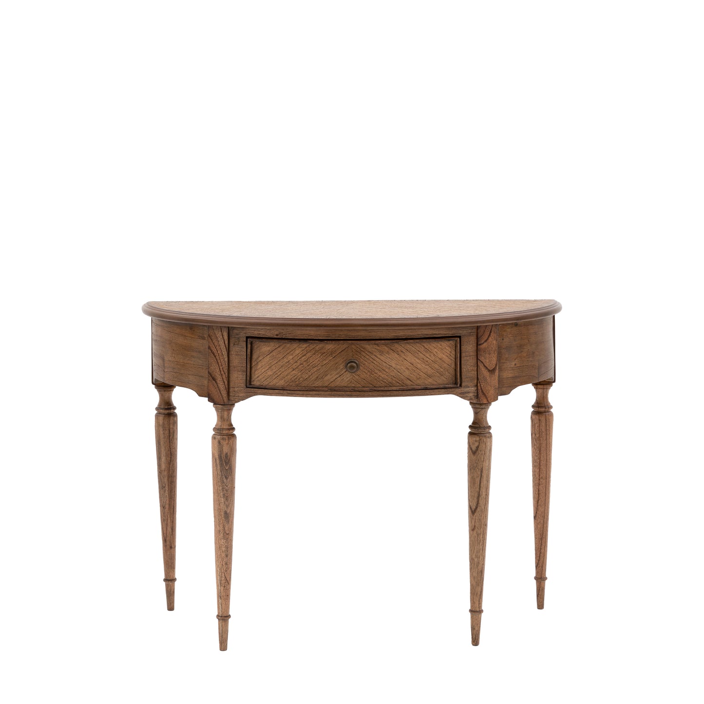 Highgrove Demi Lune Console Table – Natural Wood Marquetry Design