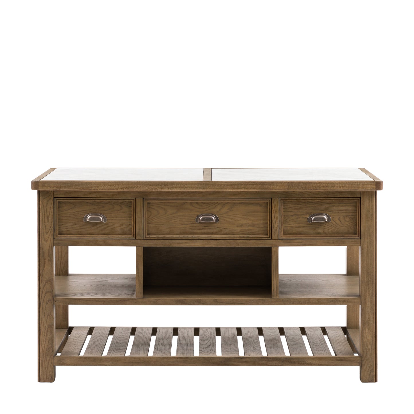 Hardwick Kitchen Island – Marble Top Storage Unit