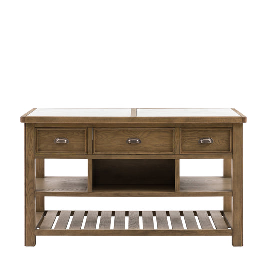 Hardwick Kitchen Island – Marble Top Storage Unit