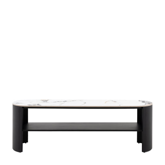 Marzio Media Unit – Black &amp; White Marble Effect