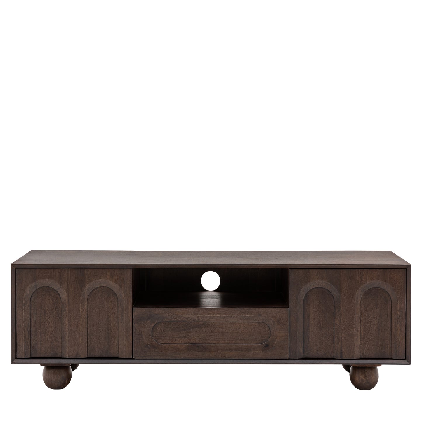 Arc Media Unit – Walnut Mango Wood
