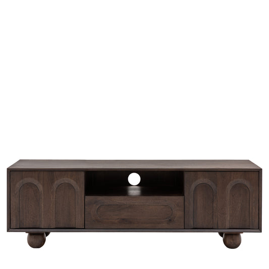 Arc Media Unit – Walnut Mango Wood