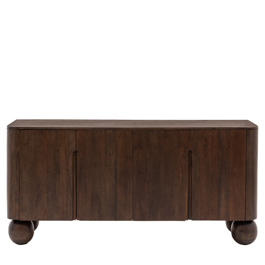 Sculpt 4 Door Sideboard – Dark Wood Mango Finish
