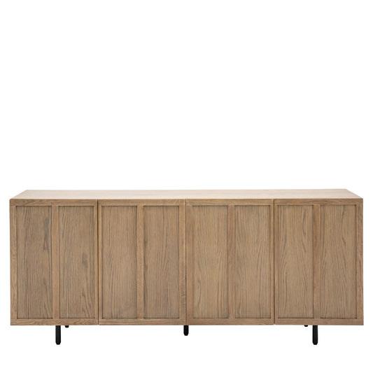 Panelled 4 Door Sideboard – Smoked Finish