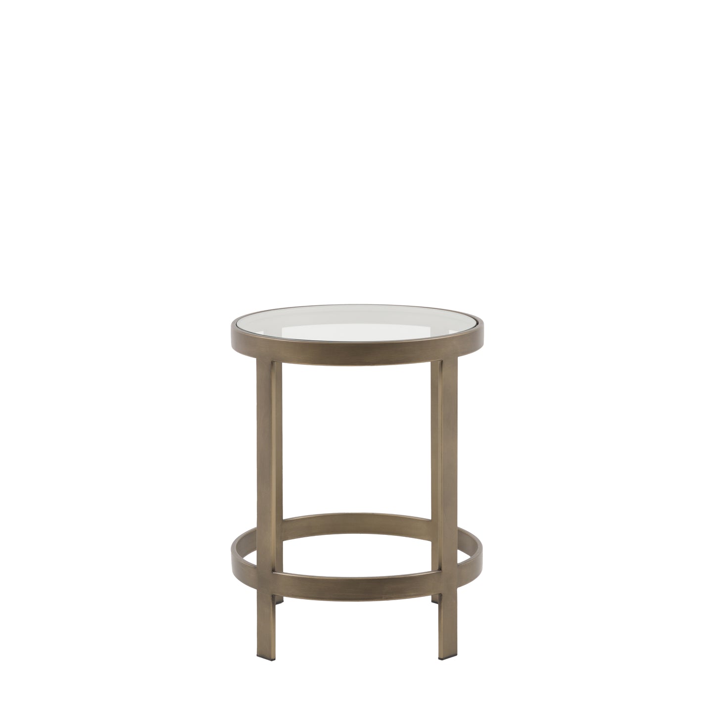 Monti Bronze Glass Side Table | Elegant Metal Frame Accent Table with Toughened Glass Top