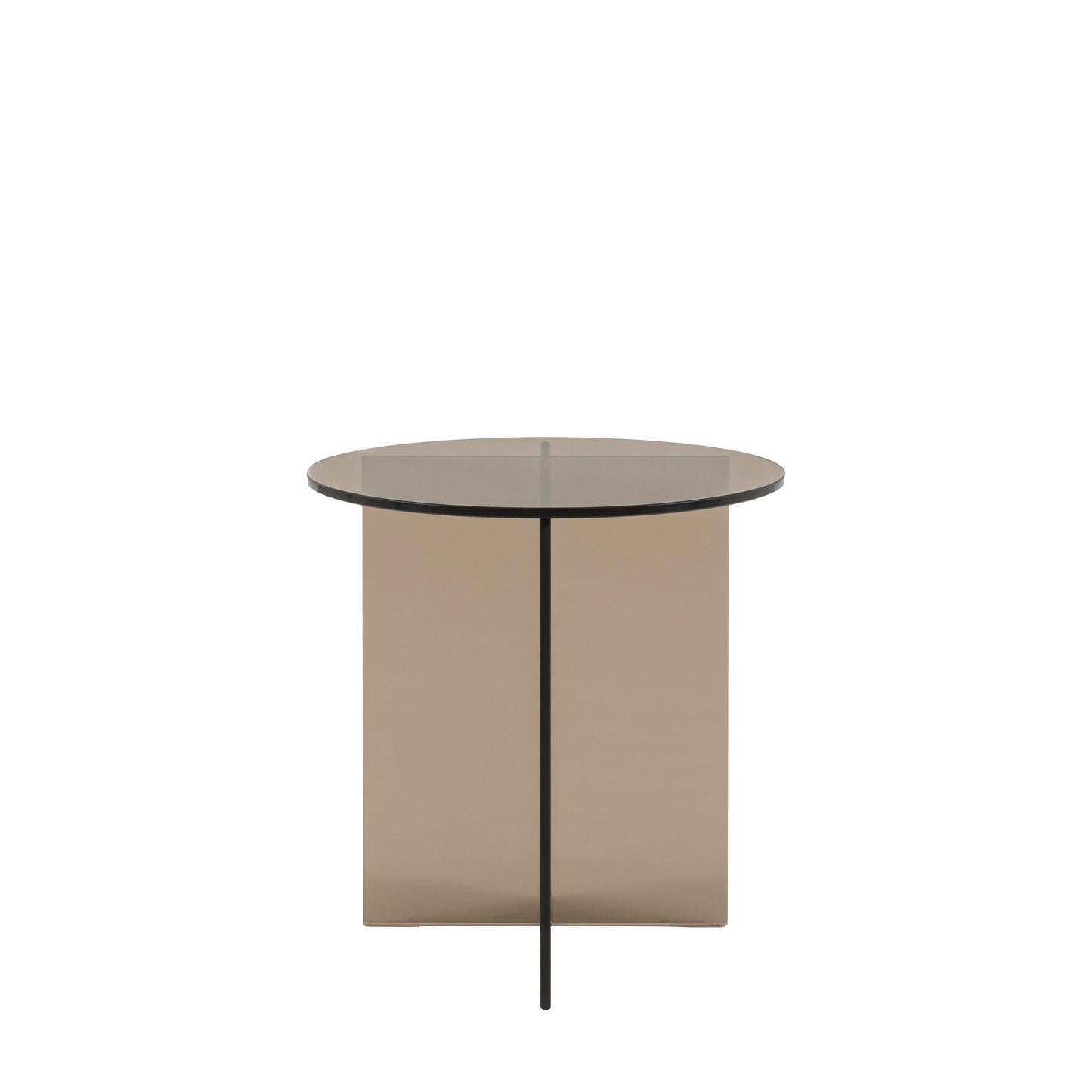 Parioli Charcoal Glass Side Table | Retro Inspired Modern Accent Table in Tinted Glass