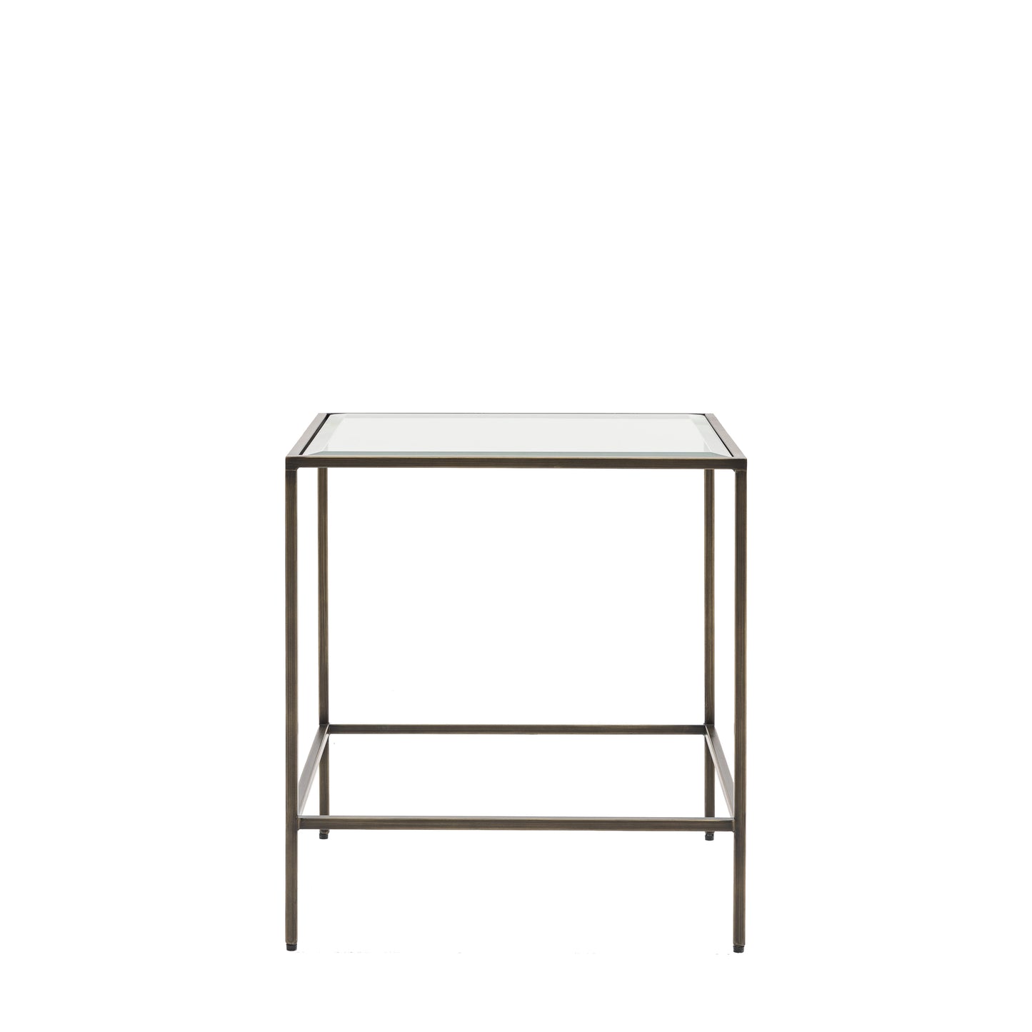 Rothbury Bronze Side Table | Luxury Bevelled Glass Accent Table with Antique Bronze Frame