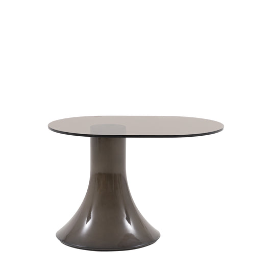 Anzio Small Side Table | Italian-Inspired Concrete & Tinted Glass Accent Table