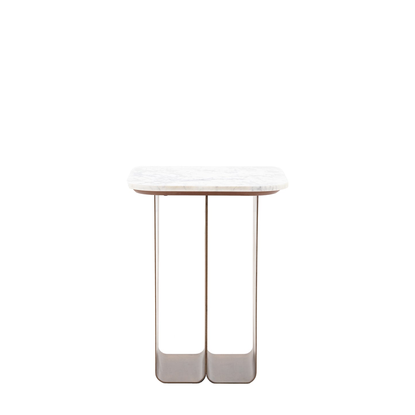 Dorado Gold Marble Side Table | Luxury Square Accent Table with Metal Base