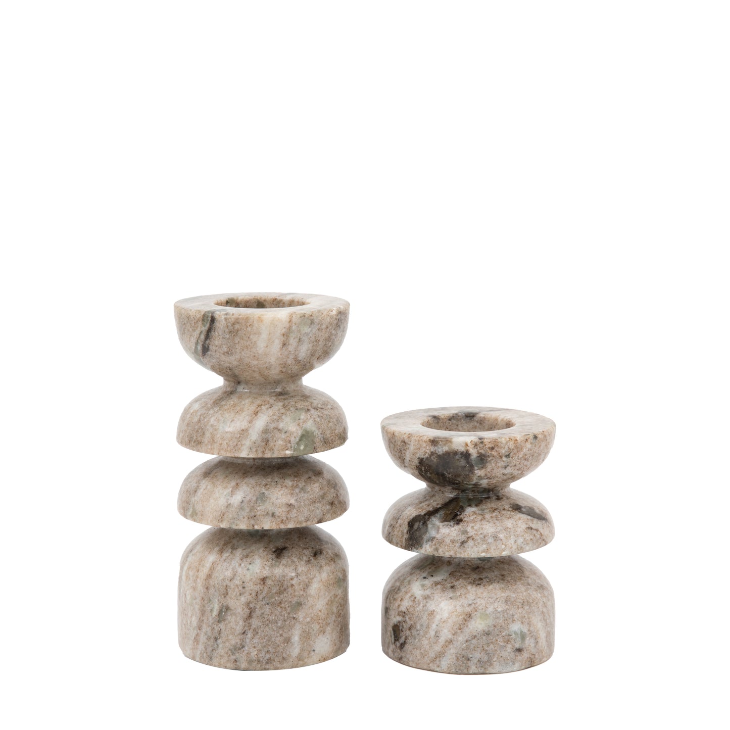 Azuaga Marble Candlestick – Sandstone (Set of 2)