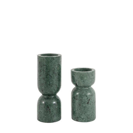 Taraza Marble Candlesticks – Green (Set of 2)