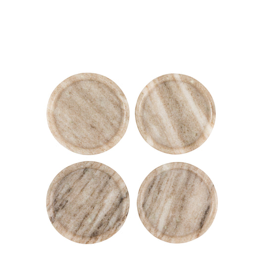 Novi Round Coasters Set of 4 – Beige Marble