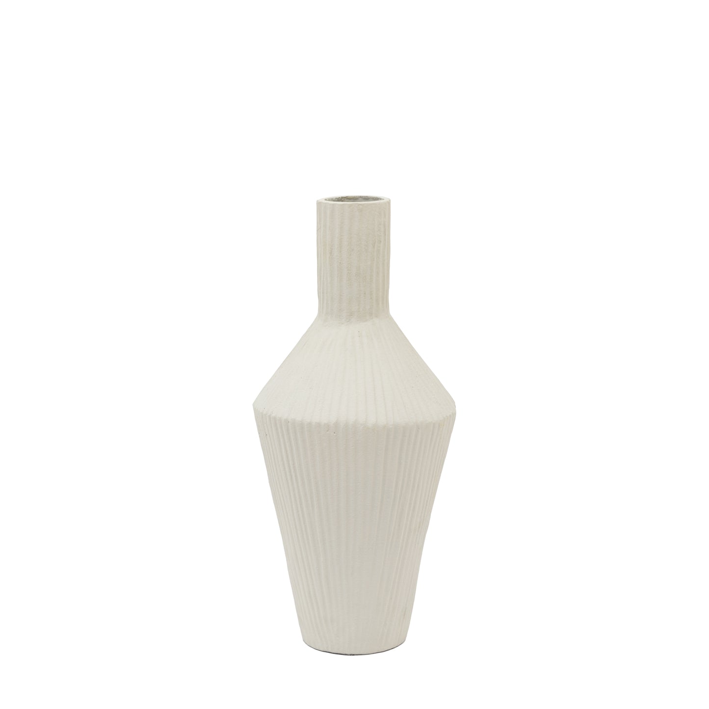 Zahara Ribbed Cast Metal Vase
