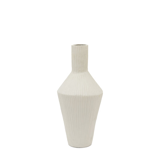 Zahara Ribbed Cast Metal Vase