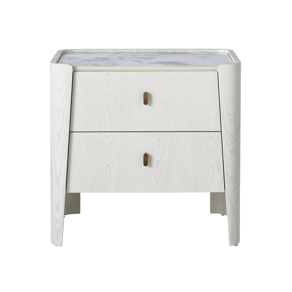 Kelly 2 Drawer Bedside White Ash