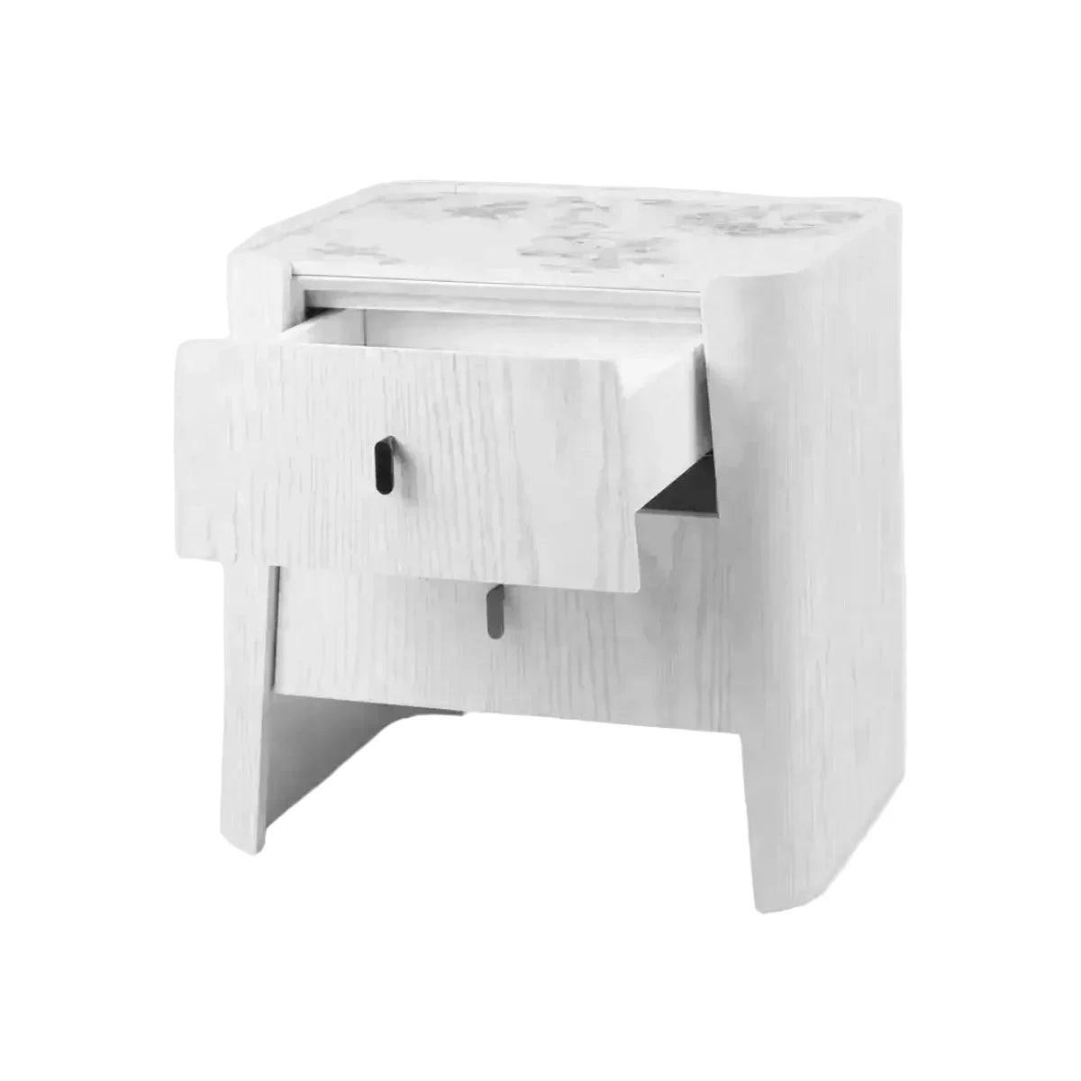 Kelly 2 Drawer Bedside Large White Ash