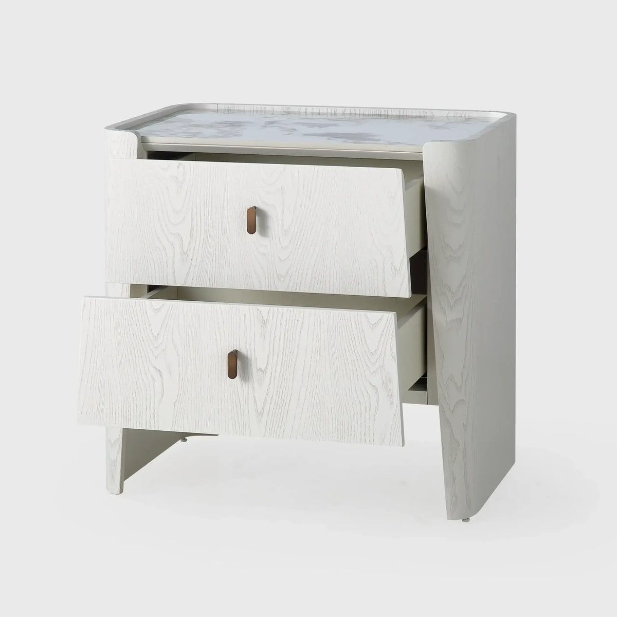 Kelly 2 Drawer Bedside White Ash