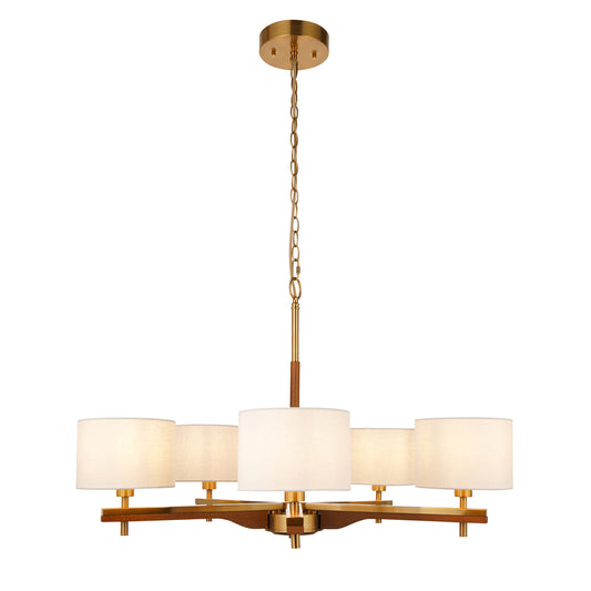 Heathcliff 5 Pendant Light – Brushed Aged Brass