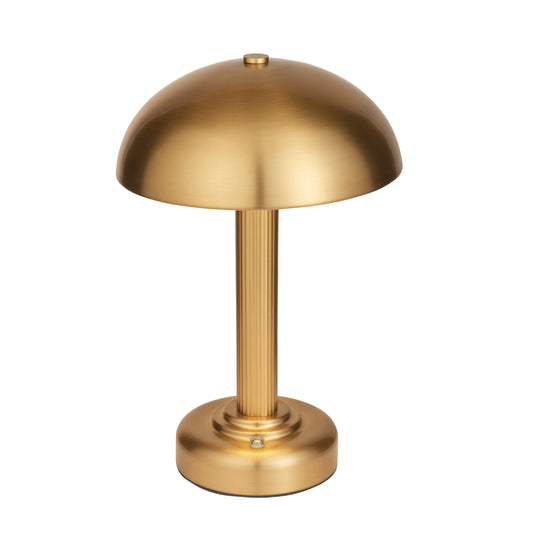 Gold table lamp on a white background