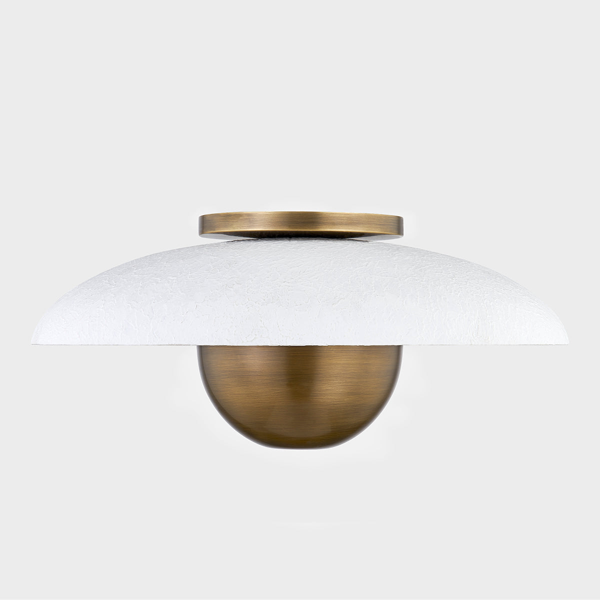 Noah 1-Light Ceiling Light – Patina Brass and Gesso White