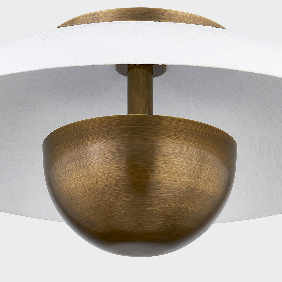 Noah 1-Light Ceiling Light – Patina Brass and Gesso White