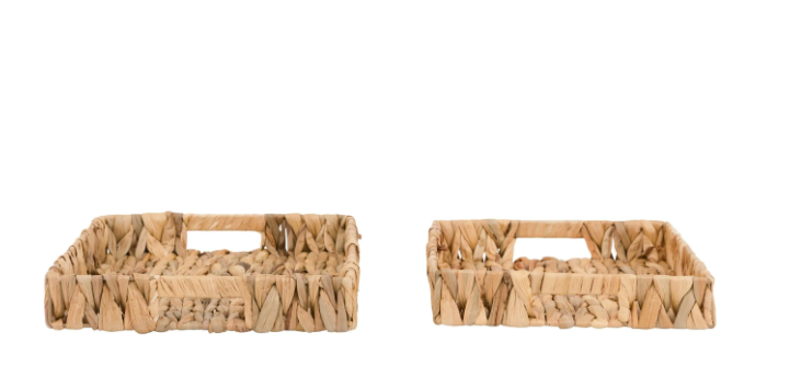 Alma Woven Rectangle Trays – Natural (Set of 2)
