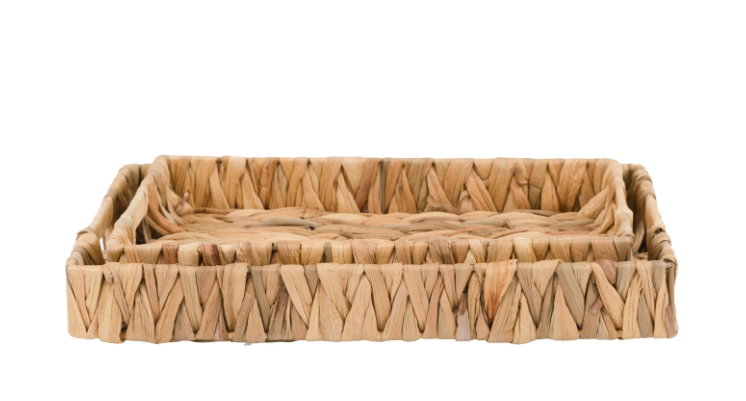Alma Woven Rectangle Trays – Natural (Set of 2)