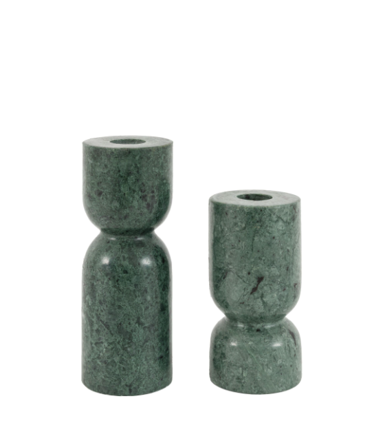 Taraza Marble Candlesticks – Green (Set of 2)