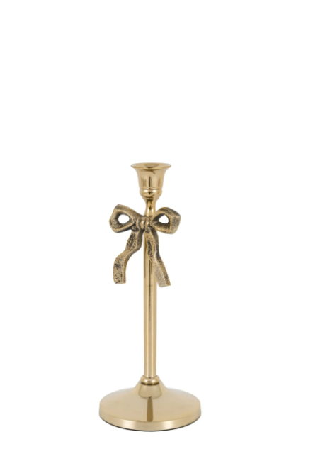 Bow Dinner Candle Holder – Gold