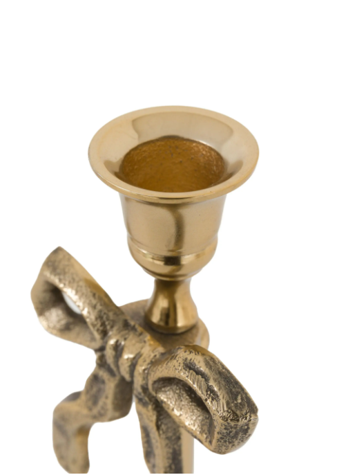 Bow Dinner Candle Holder – Gold