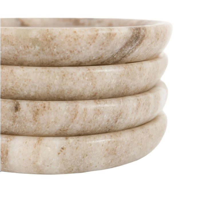 Novi Round Coasters Set of 4 – Beige Marble