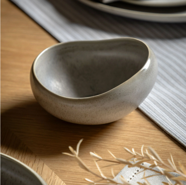 Pebble Glaze Bowl – Dove Grey (Pack of 4)