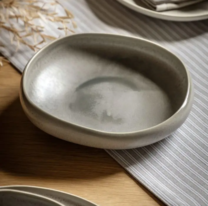 Pebble Glaze Pasta Bowl – Dove Grey (Pack of 4)