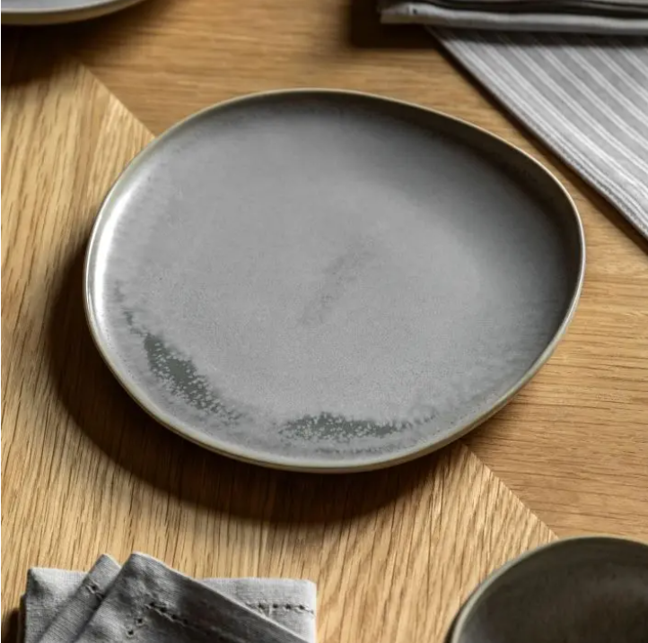Pebble Glaze Side Plate – Dove Grey (Pack of 4)