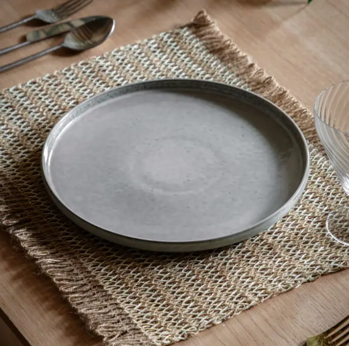 Reactive Glaze Dinner Plate – Pale Grey (Pack of 4)
