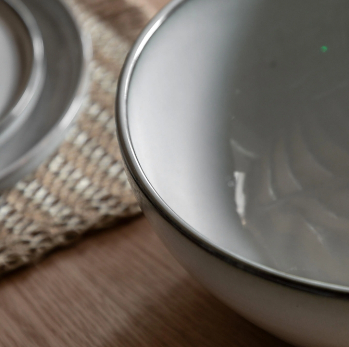 Reactive Glaze Pasta Bowl – Pale Grey