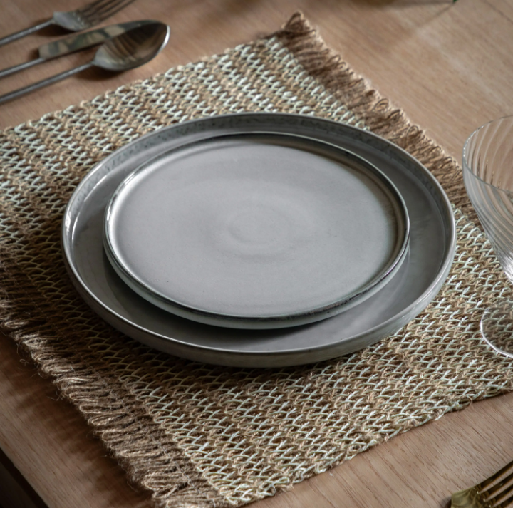 Reactive Glaze Side Plate – Pale Grey (Pack of 4)