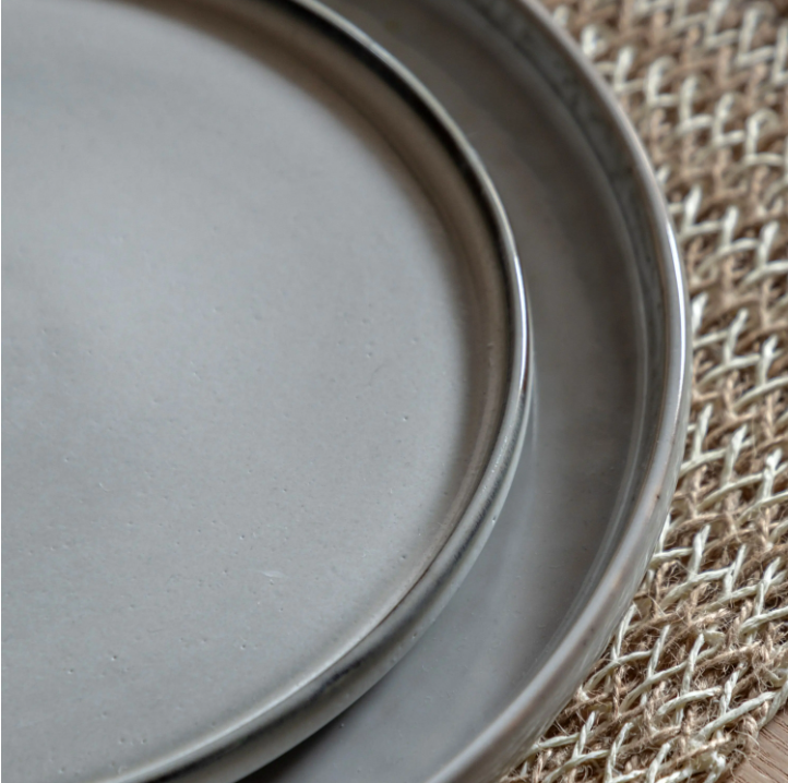 Reactive Glaze Side Plate – Pale Grey (Pack of 4)