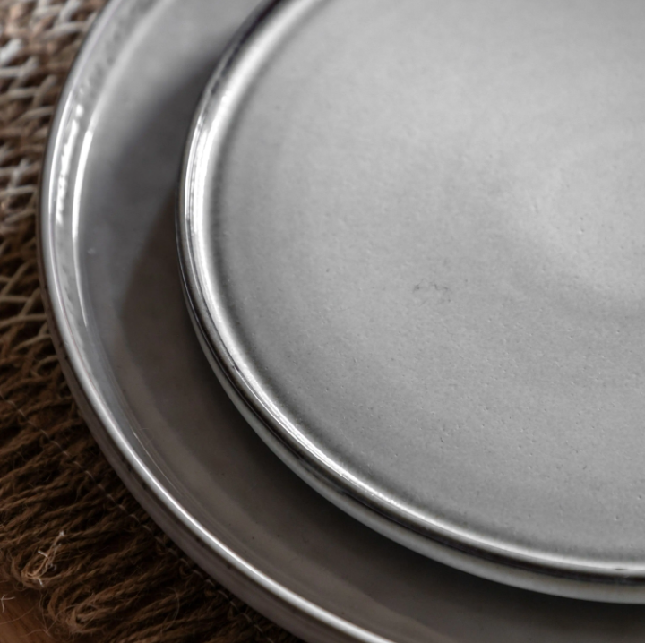 Reactive Glaze Side Plate – Pale Grey (Pack of 4)