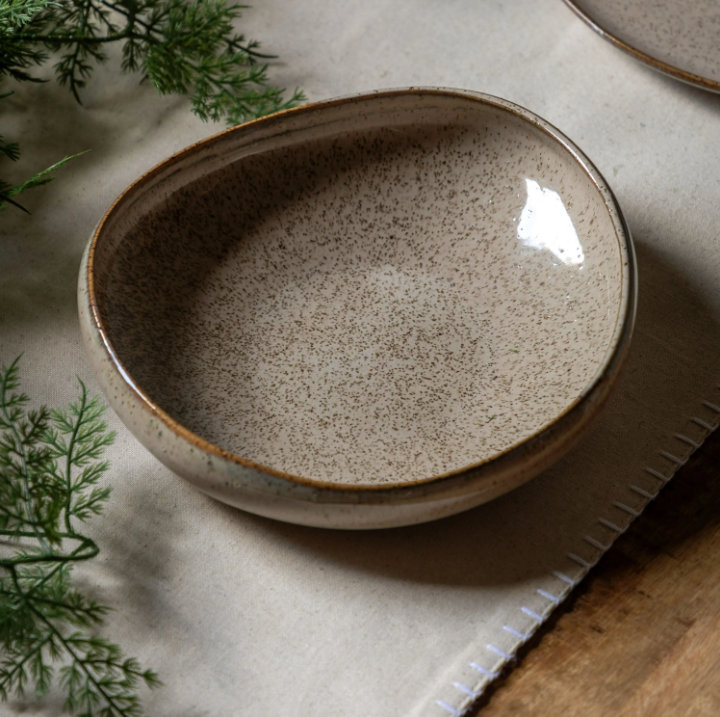 Speckle Glaze Pasta Bowl – Oatmeal (Pack of 4)