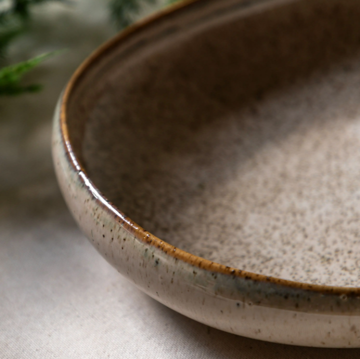 Speckle Glaze Pasta Bowl – Oatmeal (Pack of 4)