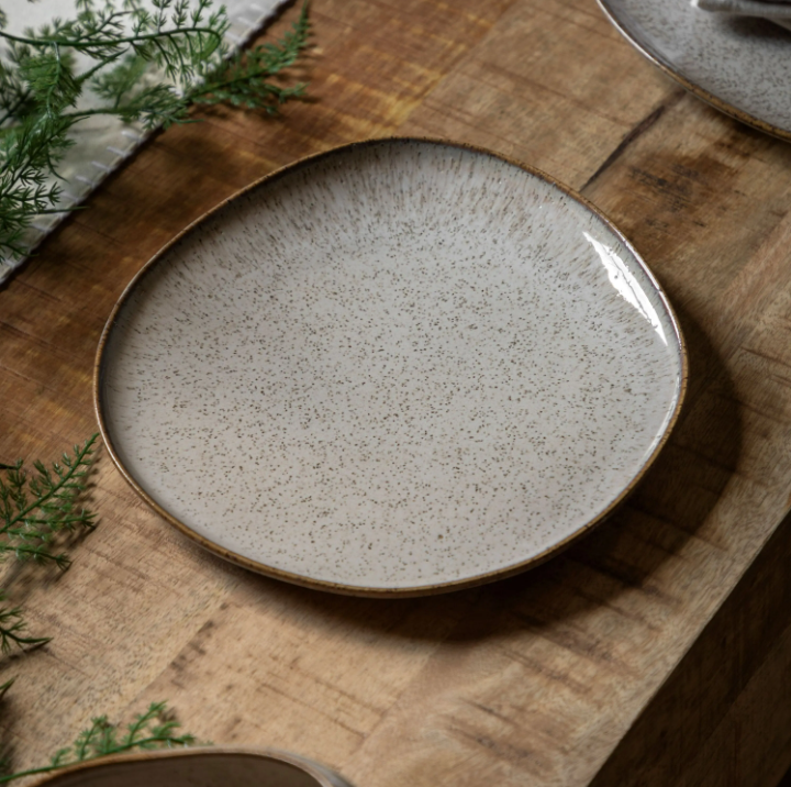 Speckle Glaze Side Plate – Oatmeal (Pack of 4)