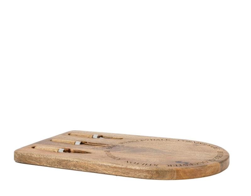 Wells Wooden Cheese Board Set