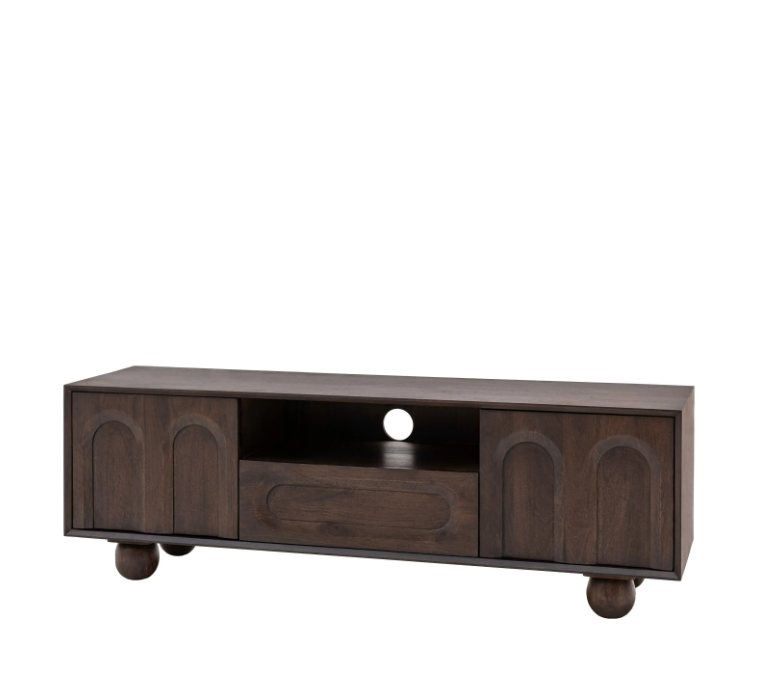 Arc Media Unit – Walnut Mango Wood