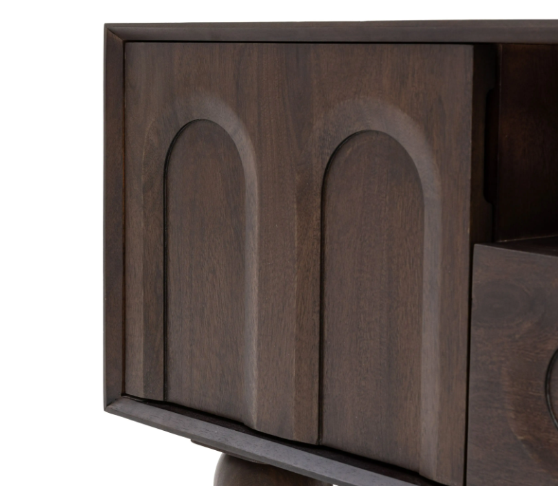 Arc Media Unit – Walnut Mango Wood
